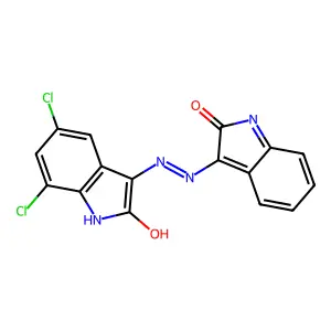 5,7-dichloro-3-[2-(2-oxoindol-3-yl)hydrazinyl]indol-2-one structure