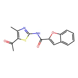 N-(5-acetyl-4-methyl-1,3-thiazol-2-yl)-1-benzofuran-2-carboxamide structure