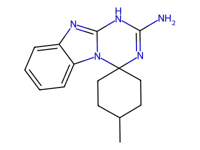 4-methyl-1'H-spiro[cyclohexane-1,4'-[1,3,5]triazino[1,2-a]benzimidazol]-2'-amine structure