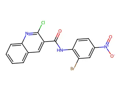 N-(2-bromo-4-nitrophenyl)-2-chloroquinoline-3-carboxamide structure