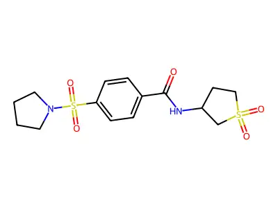 N-(1,1-dioxidotetrahydrothiophen-3-yl)-4-(pyrrolidin-1-ylsulfonyl)benzamide structure