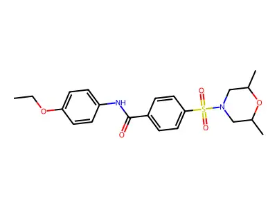 4-((2,6-dimethylmorpholino)sulfonyl)-N-(4-ethoxyphenyl)benzamide structure