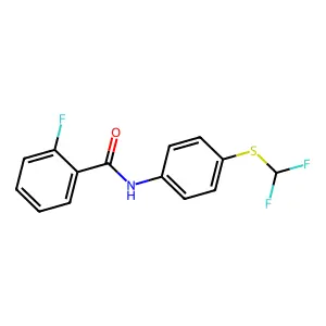 N-[4-(difluoromethylsulfanyl)phenyl]-2-fluorobenzamide structure