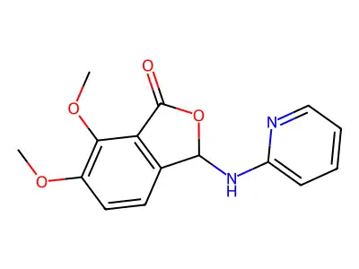 6,7-dimethoxy-3-(pyridin-2-ylamino)-3H-2-benzofuran-1-one structure
