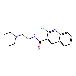 2-chloro-N-[2-(diethylamino)ethyl]quinoline-3-carboxamide structure