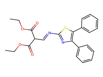 diethyl [(E)-(4,5-diphenyl-1,3-thiazol-2-ylimino)methyl]malonate structure