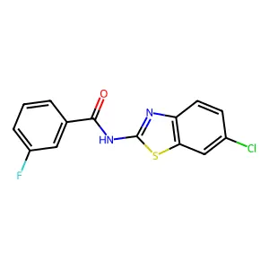 N-(6-chloro-1,3-benzothiazol-2-yl)-3-fluorobenzamide structure