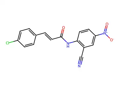 3-(4-chlorophenyl)-N-(2-cyano-4-nitrophenyl)prop-2-enamide structure
