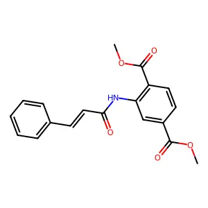 dimethyl 2-[[(E)-3-phenylprop-2-enoyl]amino]benzene-1,4-dicarboxylate structure