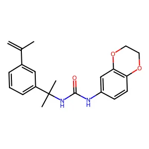 1-(2,3-dihydro-1,4-benzodioxin-6-yl)-3-[2-(3-prop-1-en-2-ylphenyl)propan-2-yl]urea structure