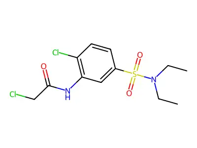2-chloro-N-[2-chloro-5-(diethylsulfamoyl)phenyl]acetamide structure