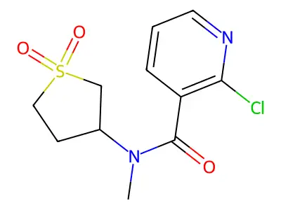 2-chloro-N-(1,1-dioxo-1lambda6-thiolan-3-yl)-N-methylpyridine-3-carboxamide structure
