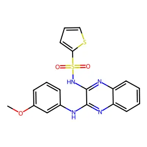 N-[3-(3-methoxyanilino)quinoxalin-2-yl]thiophene-2-sulfonamide structure