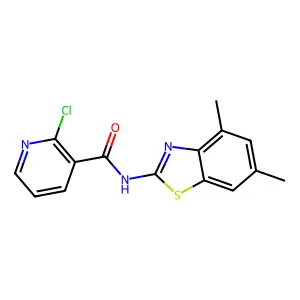 2-chloro-N-(4,6-dimethyl-1,3-benzothiazol-2-yl)pyridine-3-carboxamide structure