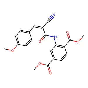 dimethyl 2-[[(Z)-2-cyano-3-(4-methoxyphenyl)prop-2-enoyl]amino]benzene-1,4-dicarboxylate structure
