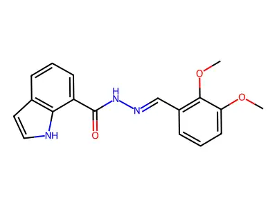N-[(2,3-dimethoxyphenyl)methylideneamino]-1H-indole-7-carboxamide structure