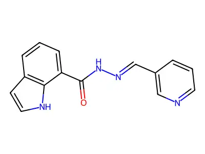 N-(pyridin-3-ylmethylideneamino)-1H-indole-7-carboxamide structure