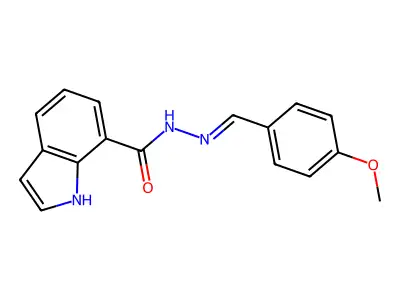 N-[(4-methoxyphenyl)methylideneamino]-1H-indole-7-carboxamide structure