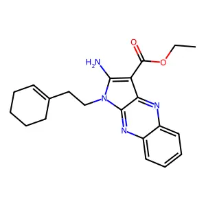 ethyl 2-amino-1-(2-cyclohex-1-en-1-ylethyl)-1H-pyrrolo[2,3-b]quinoxaline-3-carboxylate structure