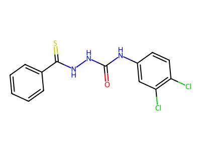 N-(3,4-dichlorophenyl)-2-(phenylcarbonothioyl)hydrazinecarboxamide structure