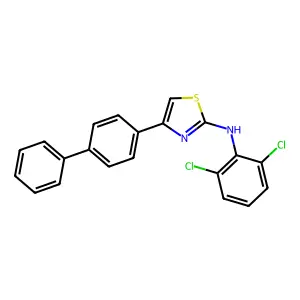 N-(2,6-dichlorophenyl)-4-(4-phenylphenyl)-1,3-thiazol-2-amine structure