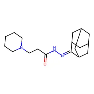 N'-(adamantan-2-ylidene)-3-(piperidin-1-yl)propanehydrazide structure