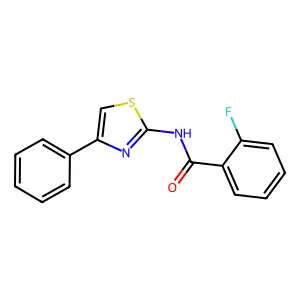 2-fluoro-N-(4-phenyl-1,3-thiazol-2-yl)benzamide structure