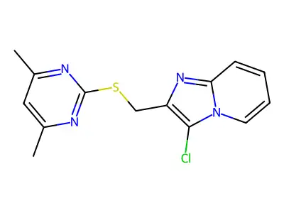 3-Chloro-2-{[(4,6-dimethylpyrimidin-2-yl)sulfanyl]methyl}imidazo[1,2-a]pyridine structure
