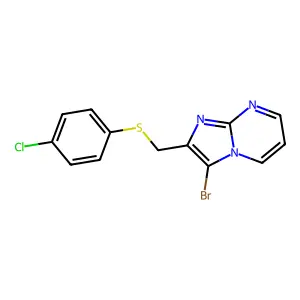 3-Bromo-2-(((4-chlorophenyl)thio)methyl)imidazo[1,2-a]pyrimidine structure