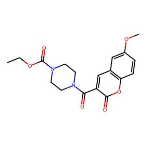 ethyl 4-(6-methoxy-2-oxo-2H-chromene-3-carbonyl)piperazine-1-carboxylate structure