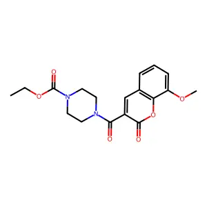 ethyl 4-(8-methoxy-2-oxo-2H-chromene-3-carbonyl)piperazine-1-carboxylate structure
