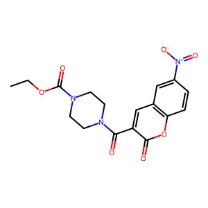 ethyl 4-(6-nitro-2-oxo-2H-chromene-3-carbonyl)piperazine-1-carboxylate structure