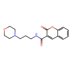 N-[3-(4-morpholinyl)propyl]-2-oxo-1-benzopyran-3-carboxamide structure