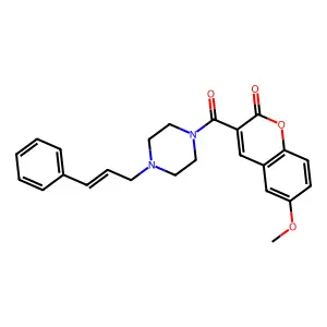 (E)-3-(4-cinnamylpiperazine-1-carbonyl)-6-methoxy-2H-chromen-2-one structure