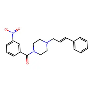 (3-nitrophenyl)-[4-[(E)-3-phenylprop-2-enyl]piperazin-1-yl]methanone structure