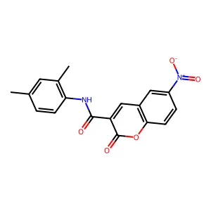 N-(2,4-dimethylphenyl)-6-nitro-2-oxo-2H-chromene-3-carboxamide structure