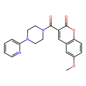 6-methoxy-3-(4-(pyridin-2-yl)piperazine-1-carbonyl)-2H-chromen-2-one structure
