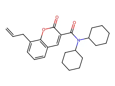 8-allyl-N,N-dicyclohexyl-2-oxo-2H-chromene-3-carboxamide structure