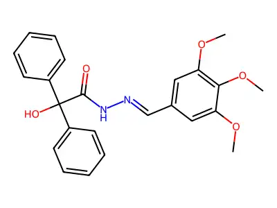 2-hydroxy-2,2-diphenyl-N-[(E)-(3,4,5-trimethoxyphenyl)methylideneamino]acetamide structure