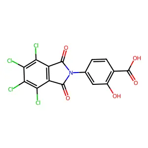 2-Hydroxy-4-(4,5,6,7-tetrachloro-1,3-dioxoisoindol-2-yl)benzoic acid structure