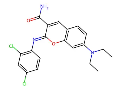 (Z)-2-((2,4-dichlorophenyl)imino)-7-(diethylamino)-2H-chromene-3-carboxamide structure