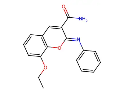 (2Z)-8-ethoxy-2-(phenylimino)-2H-chromene-3-carboxamide structure