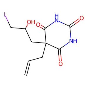 Barbituric acid, 5-allyl-5-(2-hydroxy-3-iodopropyl)- structure
