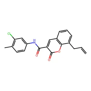 8-allyl-N-(3-chloro-4-methylphenyl)-2-oxo-2H-chromene-3-carboxamide structure