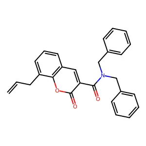 8-allyl-N,N-dibenzyl-2-oxo-2H-chromene-3-carboxamide structure