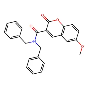 N,N-dibenzyl-6-methoxy-2-oxo-2H-chromene-3-carboxamide structure