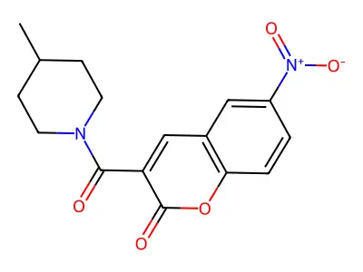 3-(4-methylpiperidine-1-carbonyl)-6-nitro-2H-chromen-2-one structure