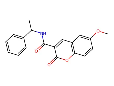 6-methoxy-2-oxo-N-(1-phenylethyl)-2H-chromene-3-carboxamide structure