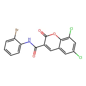 N-(2-bromophenyl)-6,8-dichloro-2-oxo-2H-chromene-3-carboxamide structure
