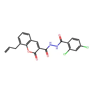N'-[(2,4-dichlorophenyl)carbonyl]-2-oxo-8-(prop-2-en-1-yl)-2H-chromene-3-carbohydrazide structure